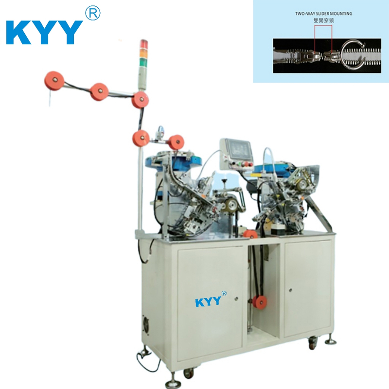 KYY Auto Two Way Slider Mounting Combining Zipper Machine with Detect
